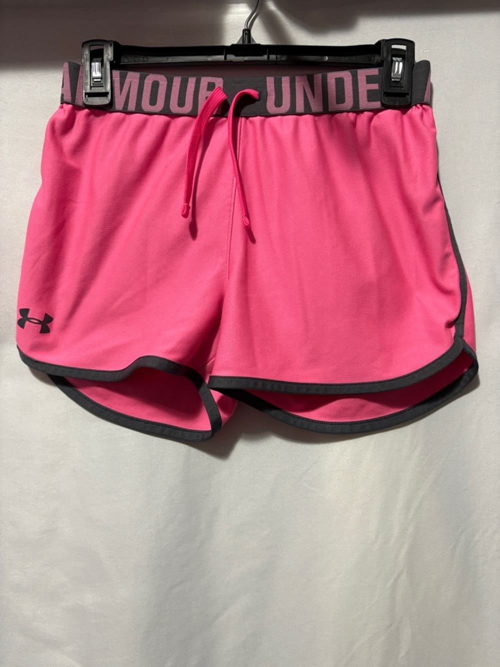 Under Armour Hot Pink Athletic Shorts with Charcoal Trim